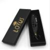 Lotus Black Stainless Steel Straight Edge Barber Razor Shavette + 100 counts Lord Platinum Single Edge Razor Blades view 2