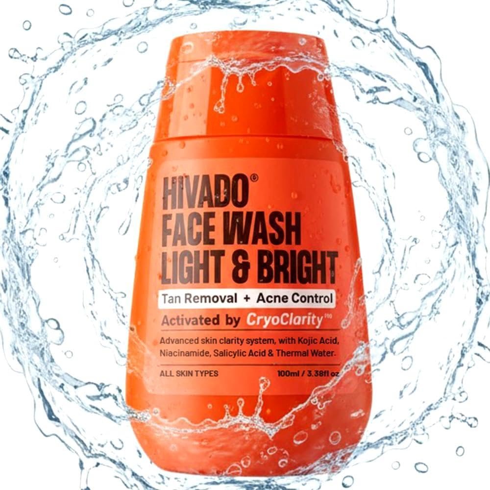 HIVADO Face Cleanser Facewash Men | Remove Excess Oil | For Dry Skin, Pre-shave, 100 ml | Orange Peel & Seaweed | Paraben Free Sulphate Free