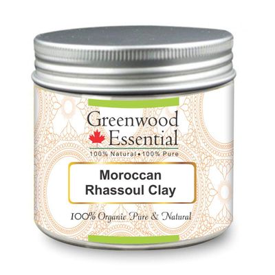 Greenwood Essential Moroccan Rhassoul Clay from the Atlas Mountains 100% Organic Pure & Natural 100gm (3.5 oz)