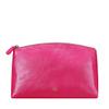 Maxwell Scott - Personalized Womens Luxury Leather Large Makeup Cosmetic Bag - The Chia Large Nappa - Hot Pink view 1