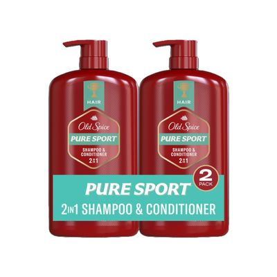 Old Spice Pure Sport 2-in-1 Shampoo and Conditioner Set for Men, Healthier, Fuller, More Moisturized Looking Hair, 29.2 Fl Oz Each, Twin Pack