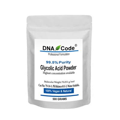 DNA Code- DIY Glycolic Crystal Powder 99.5% Purity, Cosmetic Grade. Make Your Own Peel/Mask and Add to Cream, Moisturizer (500 GRAM)