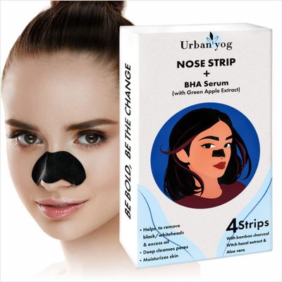 Urban yog Nose Strips (4 Strips) Black-Whitehead Remover BHA Serum to Treat Pores