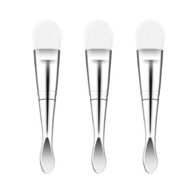 AKOAK 3 Pcs Double Head Soft Silicone Mask Applicator with Spoon Brush Two-Sided Beauty Tools for Makeup, Foundation, Moisturizer, Gel, and Mud Mask