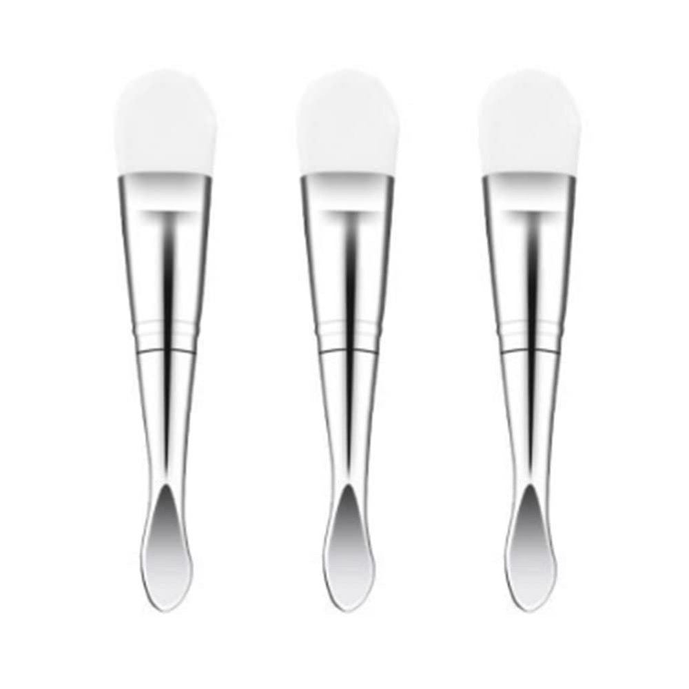 AKOAK 3 Pcs Double Head Soft Silicone Mask Applicator with Spoon Brush Two-Sided Beauty Tools for Makeup, Foundation, Moisturizer, Gel, and Mud Mask