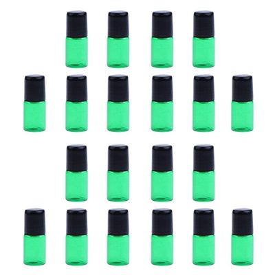 20 x Empty Glass Bottles Essential Oil Bottle Aromatherapy Laboratories Dropper Tubes Green 3ml