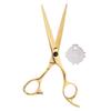 2 Pieces 6.5" Professional Salon Hair Cutting Thinning Scissors Shears Hairdressing Set Stainless Steel Gold view 2