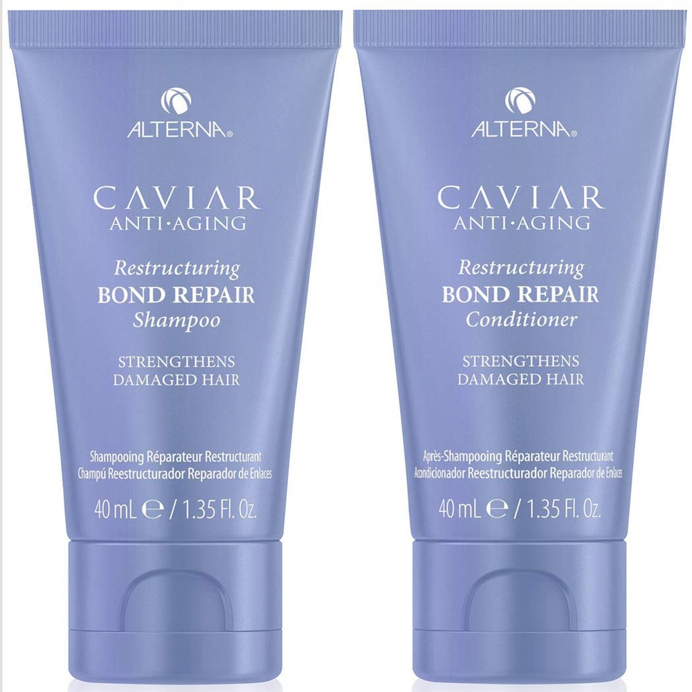 Alterna Haircare Caviar Anti-Aging Restructuring Bond Repair Shampoo and Conditioner, 1.35 Fl Oz (Pack of 2)
