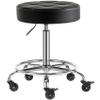 CoVibrant Lockable Rolling Stool with Noiseless Rubber Wheels & Footrest - Adjustable Swivel Stool Chair for Kitchen, Medical, Workshop, Salon, Tattoo, Office (Black, 20"-27") view 1