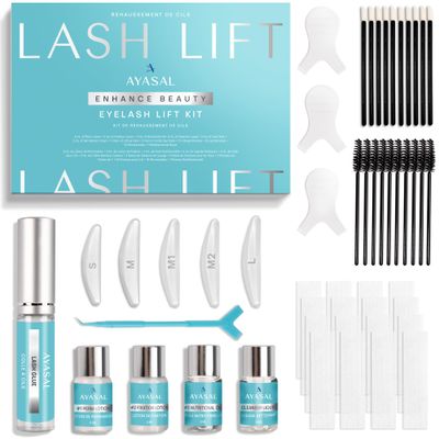 AYASAL Korean Lash Lift Kit: Thio-Free Eyelash Perm Formula for Safe & Long-Lasting Natural Curl - Self Lash Lifting DIY Set for Salon-Quality Results at Home
