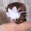 Aimimier 1920s Flapper White Feather Headpiece Crystal Feather Hair Clip Roaring 20s Feather Accessories Masquerade Hair Accessory for Women view 1