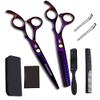JIESENYU 6 inch personality handle diamond fashion generous hairdressing scissors professional hair stylist special cut bangs cut thin scissors set tool Electroplating purple (Set1) view 1