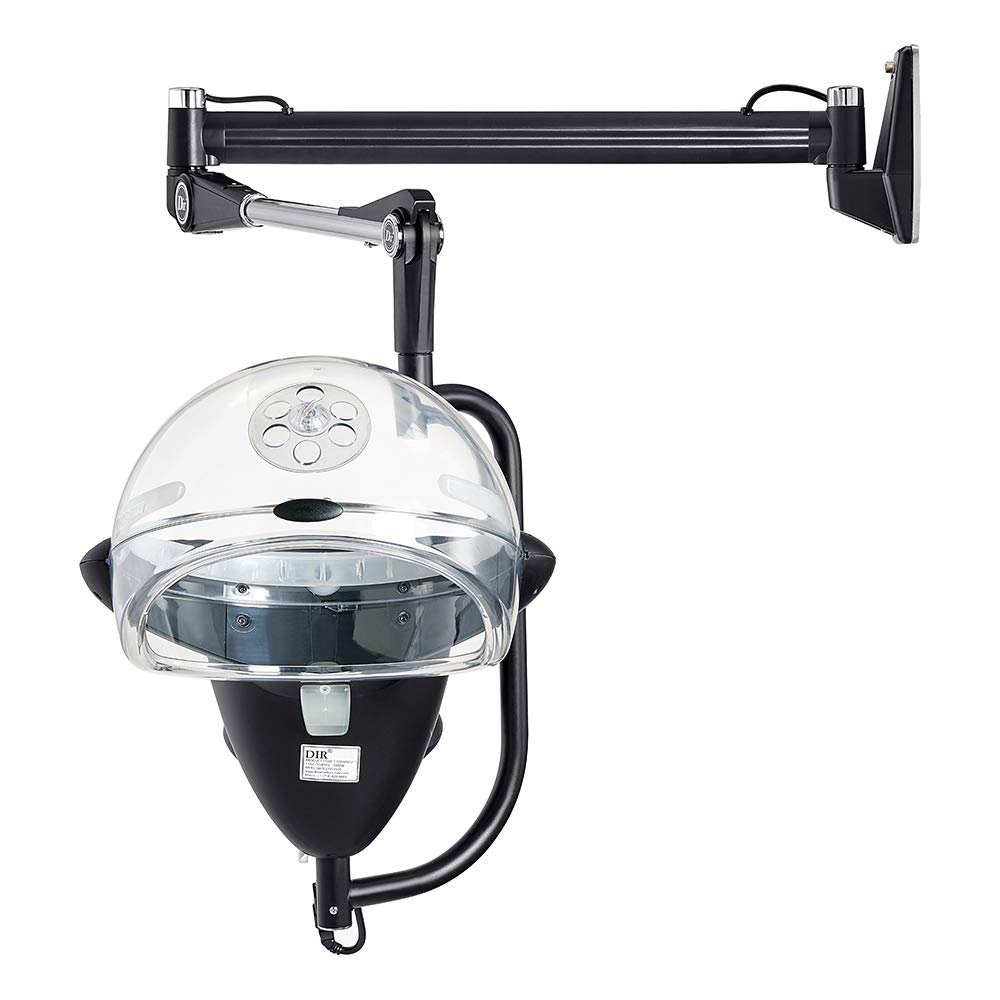 DIR Salon Hair Steamer, Hood Wall Mount Treatment Steamer ION, Black