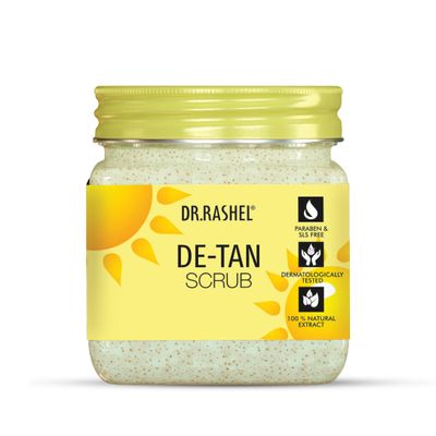 DR.RASHEL De-Tan Face & Body Scrub 12.84FlOz Exfoliating Face Wash with Natural Extracts for Tan Removal, Blackhead Remover & Oil Control Cleanser Suitable for Most Skin Types - 380ml