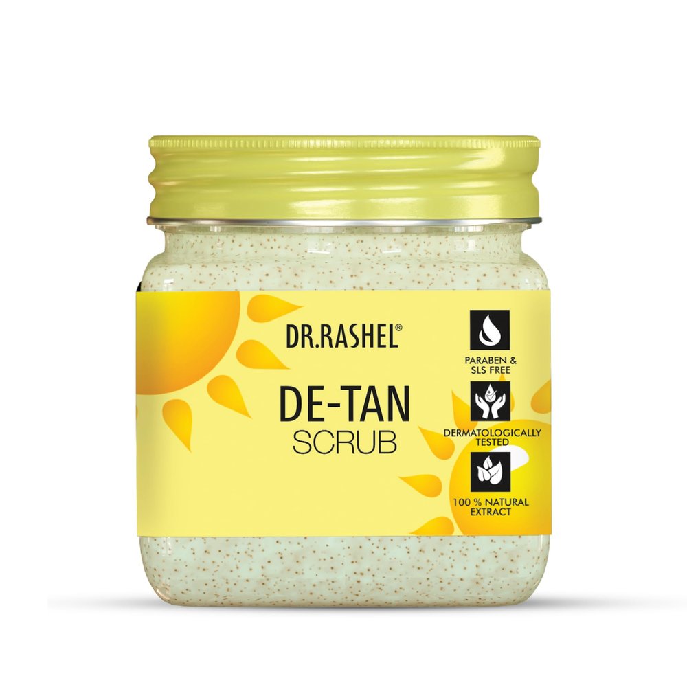 DR.RASHEL De-Tan Face & Body Scrub 12.84FlOz Exfoliating Face Wash with Natural Extracts for Tan Removal, Blackhead Remover & Oil Control Cleanser  Suitable for Most Skin Types - 380ml