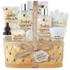 Christmas Gifts Bath & Body Spa Gift Basket for Women, Best Gift for Mother's Day & Birthday, White Rose Set Body Lotion, Shower Gel, Bubble Bath, Bath Salt, Towel, Soap, Oil, Candle, Gloves, view 1
