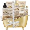 Christmas Gifts, Spa Basket for Women, Vanilla Bath & Body Set, Christmas & Birthday Gift, Includes Shower Gel, Body Lotion, Hand Cream, Body Scrub, Message Oil, Candle, Eye Mask, Confetti view 1