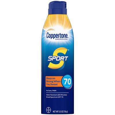 PS Medical Coppertone Sport, SPF 70, Continous Spray, 5.5 oz Can