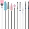 URAQT Nail Drill Bits Set, 10 pcs Electric Nail Drill Bits Kit 3/32", Professional Cuticle Polishing Bits for Acrylic Gel Nails, Electric Nail Files Manicure Pedicure Drill Tool view 1
