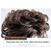 AiUree Short Curly Toupee Clip in 100% Real Human Hair Curly Topper Fluffy Hair Piece Top Hairpieces Topper with Bangs Wavy Topper Hair Piece for Women 6" Dark Brown Color view 4
