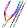 3Pcs/Set Cuticle Nippers Nail Cutter Nippers Stainless Steel Cuticle Pusher Cuticle Nipper Feet Care view 1