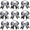 10 Hair Accessories - Soccer Hair Bows, Elastic Ponytail Holders, and Sport Hair Ties for Girls Players and Teams (Black and White) view 1