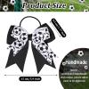 10 Hair Accessories - Soccer Hair Bows, Elastic Ponytail Holders, and Sport Hair Ties for Girls Players and Teams (Black and White) view 2