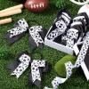 10 Hair Accessories - Soccer Hair Bows, Elastic Ponytail Holders, and Sport Hair Ties for Girls Players and Teams (Black and White) view 4