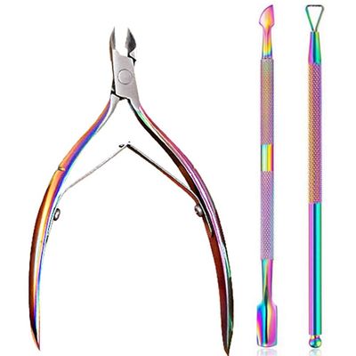 3Pcs/Set Cuticle Nipper with Cutter Cuticle Trimmer with Cuticle Pusher Cuticle Nipper Cuticle Cutter Dead Skin Scissors Stainless Steel