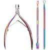 3Pcs/Set Cuticle Nipper with Cutter Cuticle Trimmer with Cuticle Pusher Cuticle Nipper Cuticle Cutter Dead Skin Scissors Stainless Steel view 1