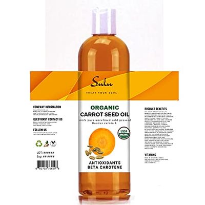 Pure Organic Unrefined Cold Pressed Carrot Seed Oil (8 oz)