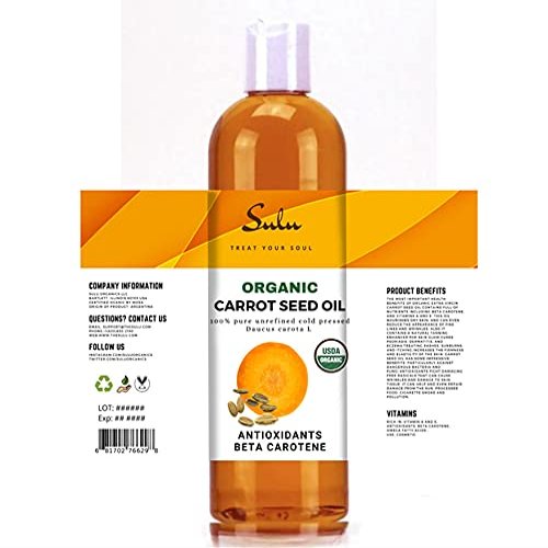Pure Organic Unrefined Cold Pressed Carrot Seed Oil (8 oz)