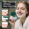 Facial Cleansing Brush, 3-in-1 Electric Silicone Face Scrubber, Vibrating Massager, IPX7 Waterproof, USB Rechargeble Pore Brush for Deep Cleanning, Blackhead Remover, Exfoliating (Green) view 2