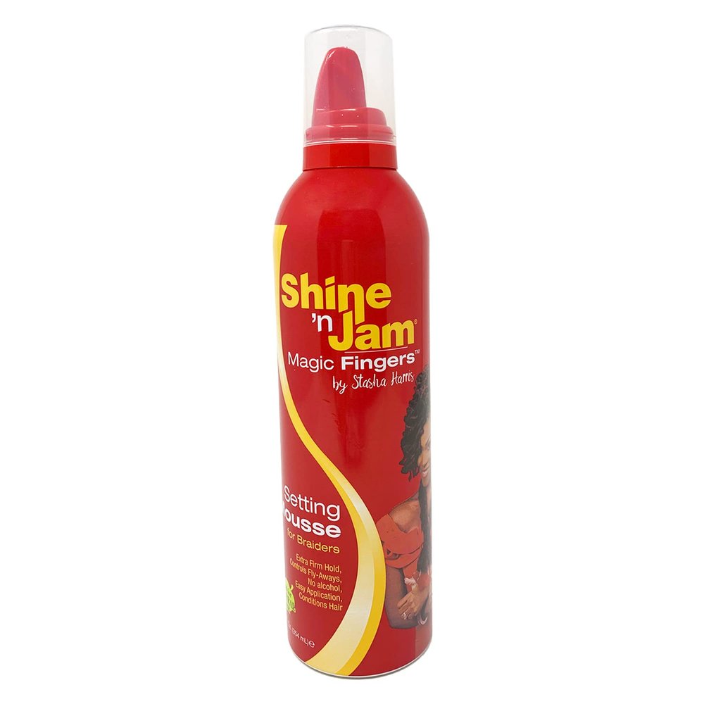 Ampro Shine-N-Jam Magic Fingers Setting Mousse For Braiders (Pack of 2)