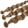 Drasawee 15'' U Tip Hair Extensions Body Wavy Pre Bonded Nail U Tip Keratin Hair Extensions 0.7g/strand 100pcs Remy Human Hair Extensions for Women 12# Light Brown view 2