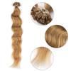 Drasawee 15'' U Tip Hair Extensions Body Wavy Pre Bonded Nail U Tip Keratin Hair Extensions 0.7g/strand 100pcs Remy Human Hair Extensions for Women 12# Light Brown view 3