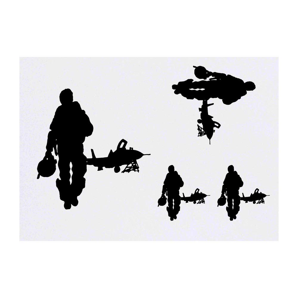 Azeeda 4 x 'Aircraft & Pilot' Temporary Tattoos - Water Resistant, Skin-Safe, Non-Toxic Transfers, Mixed Sizes (TO00037781)