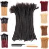DAIXI 0.4cm and 0.6 0.8cm Thickness Options 8-18 Inch 30 Strands 100% Real Human Hair Dreadlock Extensions for Man/Women Handmade Permanent loc Extensions Bundles Can Be Bleached Dyed Curled Twisted view 1