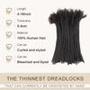 DAIXI 0.4cm and 0.6 0.8cm Thickness Options 8-18 Inch 30 Strands 100% Real Human Hair Dreadlock Extensions for Man/Women Handmade Permanent loc Extensions Bundles Can Be Bleached Dyed Curled Twisted view 2