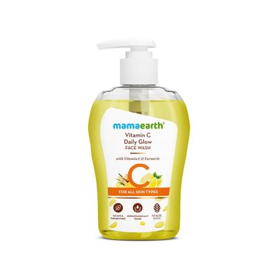 MAMAEARTH Vitamin C Face Wash for Skin Illumination | Gentle & Hydrating Dead Skin Exfoliator with Turmeric | Sulfate & Paraben Free | 8.45 Fl Oz (250ml)