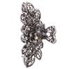 CROWN GUIDE Fancy Hair Claw Jaw Clips Pins For Womens, Vintage Rhinestone Crystal Flowers Hair Barrette for Thick Hair Accessories White Silver view 2