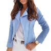 JIER Plain Hoodie Oblique Zipper Sweatshirts Zip Hoodie High Neck Casual Jumper Outwear Casual Sweatshirt (Aqua Blue,Medium) view 1