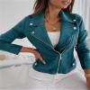 JIER Plain Hoodie Oblique Zipper Sweatshirts Zip Hoodie High Neck Casual Jumper Outwear Casual Sweatshirt (Aqua Blue,Medium) view 3