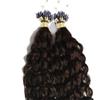 RJ HAIR Deep Curly Micro Ring Hair 100% Human Hair Extensions Micro Bead Links Machine Made Brazilian Hair Extensions 100 Strand Brown Natural Color (18inch 100strand, Color 2#) view 3