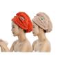 2Pack Thickened Coral Fleece Hair Drying Towel with Button Soft Quick Drying Lady Wrap Bath Towel for Women Hair Care Cap (Red+Khaki) view 1