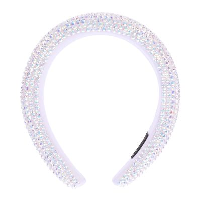 SOLUSTRE Gorgeous Rhinestone Wide Rim Hair Hoop for Women Padded Fashion Headband Accessory Bendable Design for Neat Hair Versatile Crystal Decoration for Any Style