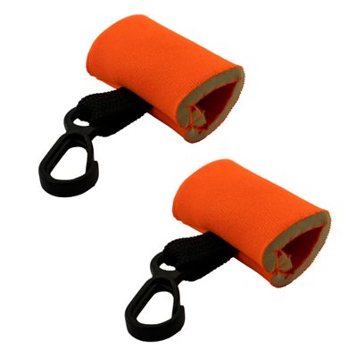 2 Orange Clip-On Neoprene Sleeves Lip Balm Holster LIPSTICK HOLDER Key Chain