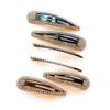 Mia Beauty Large Rhinestone Snip Snap Barrettes Hair Accessories for Women, Teens, Dress Up, Casual, Trendy | Gunmetal Hematite + Clear Stones view 2