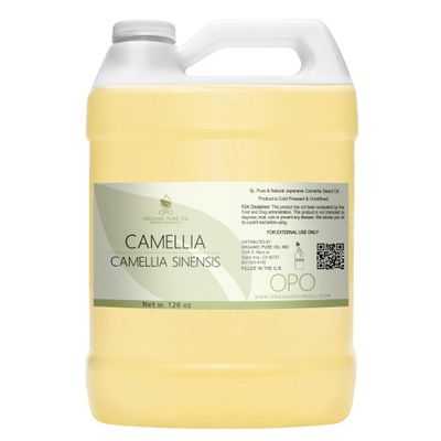 OPO Japanese Camellia Seed Oil - Pure, Cold Pressed, Unrefined, Extra Virgin, 128 OZ/1 GALLON Skin, Body, Hair Care Perfect for Face, Nails