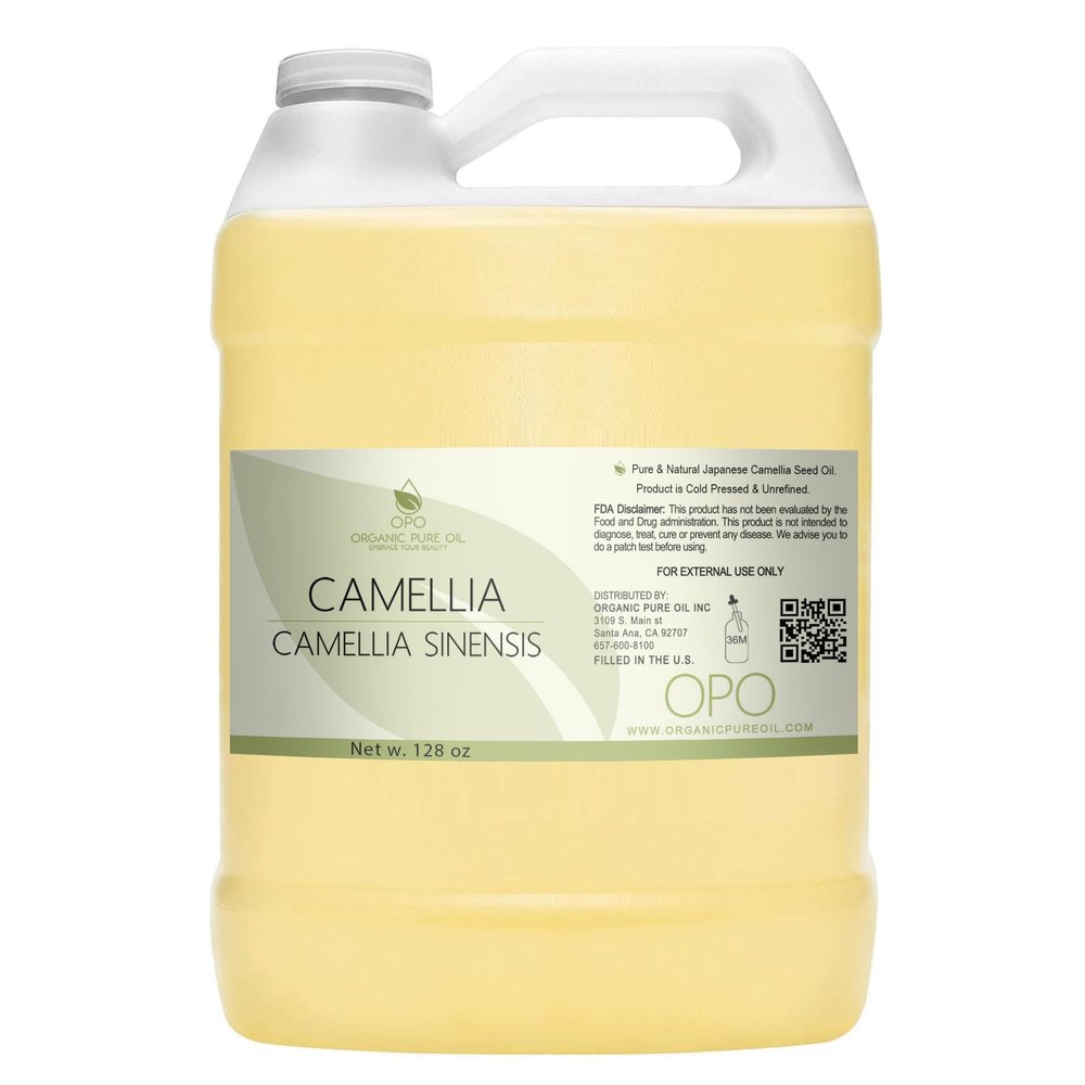 OPO Japanese Camellia Seed Oil - Pure, Cold Pressed, Unrefined, Extra Virgin, 128 OZ/1 GALLON Skin, Body, Hair Care Perfect for Face, Nails